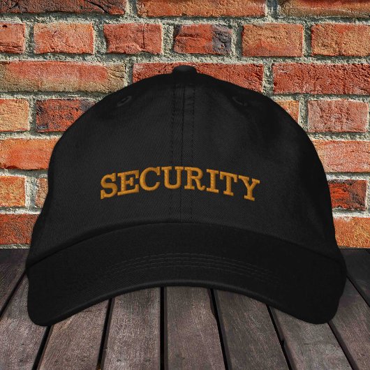 SECURITY geborduurde honkbalpet goud / zwart Pet