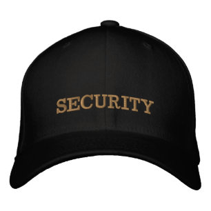 SECURITY geborduurde honkbalpet goud / zwart Pet