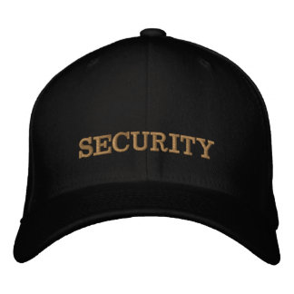 SECURITY geborduurde honkbalpet goud / zwart Pet
