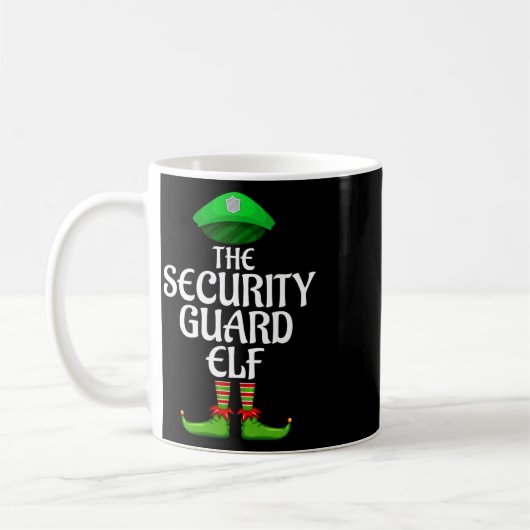 Security Guard Elf Matching Family Group Christmas Koffiemok (Links)