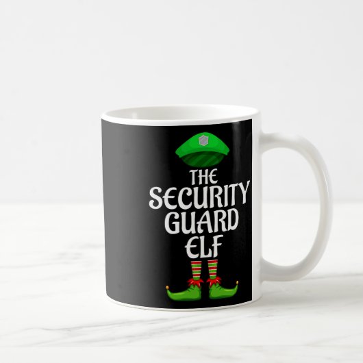 Security Guard Elf Matching Family Group Christmas Koffiemok (Rechts)