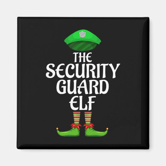 Security Guard Elf Matching Family Group Christmas Magneet (Voorkant)