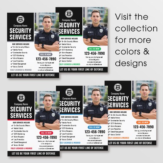 Security Guard Services Company Logo Sinaasappel C Flyer