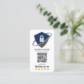 SECURITY  HOSPITAL review QR Code  Business Card Visitekaartje (Staand voorkant)