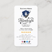 SECURITY  HOSPITAL review QR Code  Business Card Visitekaartje (Achterkant)