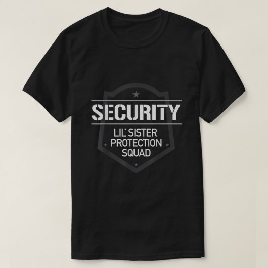 Security Lil Sister Protection Squad Big Brother T-shirt (Design voorkant)