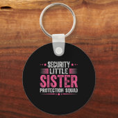 Security Little Sister Protection Squad Funny Boys Sleutelhanger (Voorkant)