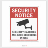 Security Notice Sign – Surveillance Cameras  Sticker (Vel)