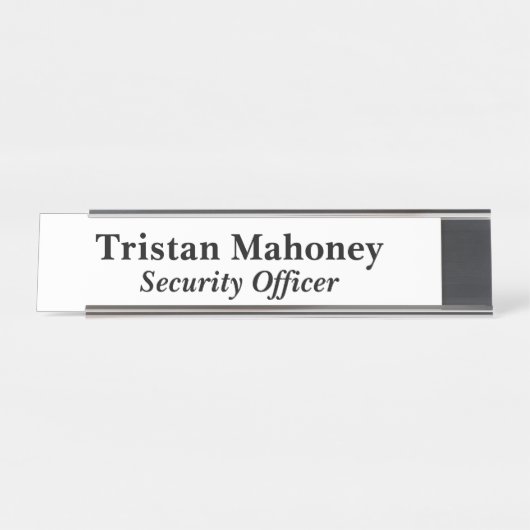 Security Officer White Bureau Naambordje (Voorkant)