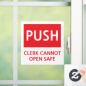 Security Push Door Clerk Cannot Open Safe Raamsticker (Huis)