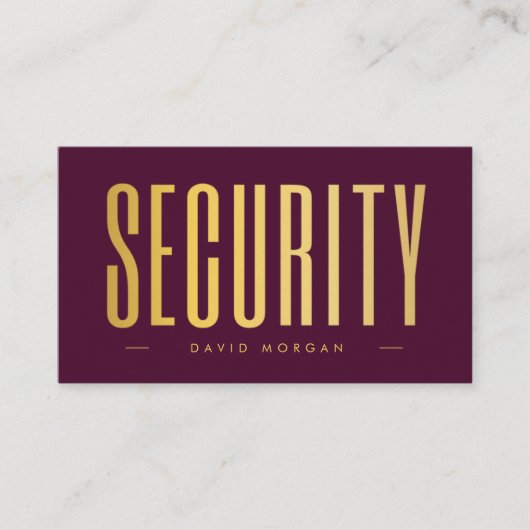 Security QR Code Logo Burgundy And Gold  Visitekaartje (Voorkant)