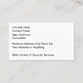 Security Services Modern Abstract Visitekaartje (Achterkant)