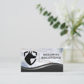 Security Shield Hond Logo | Metalen Marmer Visitekaartje (Staand voorkant)