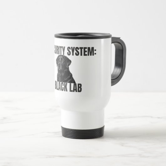 Security System Black Lab Travel Mug Reisbeker (Voorkant rechts)