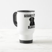 Security System Black Lab Travel Mug Reisbeker (Voorkant links)