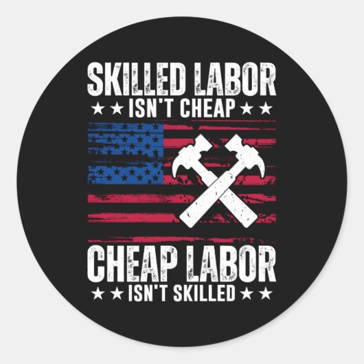 Sed Labour heeft goedkope Happy Labor Day Ronde Sticker (Voorkant)