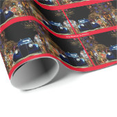 Sedan-kerstmis van Black 1930 Cadeaupapier (Rol Hoek)