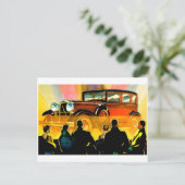 Sedan Touring Car ~  automatische reclame Briefkaart (Staand voorkant)