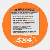 Sedan Warning Sticker (Voorkant)