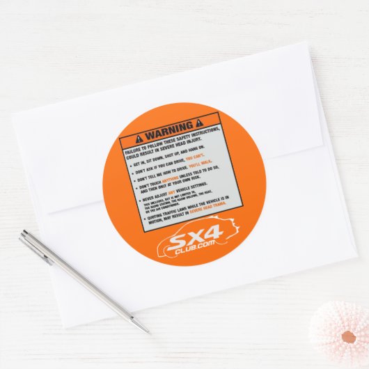 Sedan Warning Sticker (Envelop)