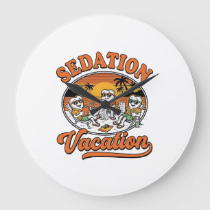Sedatie Vakantie Retro Tandheelkundige Humor T-shi Grote Klok