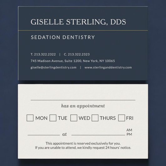 Sedation Dentistry Office Appointment Reminder Visitekaartje