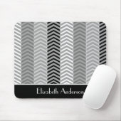 Sedendaagse zwarte witte Chevron Stripes en naam Muismat (Met muis)