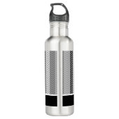 Sedendaagse zwarte witte Chevron Stripes en naam Waterfles (Achterkant)