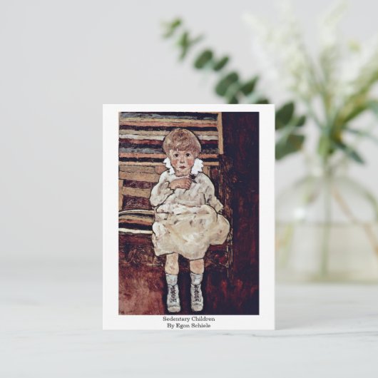 Sedentaire kinderen van Egon Schiele Briefkaart (Staand voorkant)