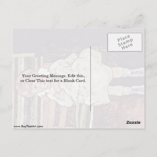 Sedentaire kinderen van Egon Schiele Briefkaart (Achterkant)