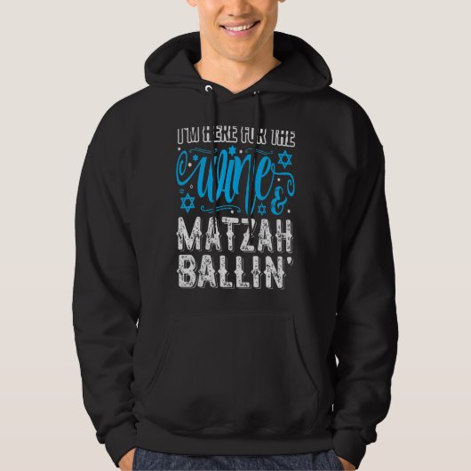 Seder Jewish Wine & Matzah Ballin' Passover Hoodie (Voorkant)