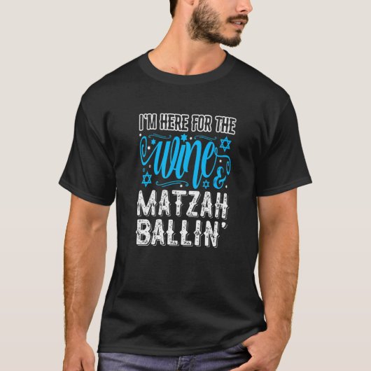 Seder Joodse wijn & Matzah Ballin' Funny Pesach T-shirt (Voorkant)