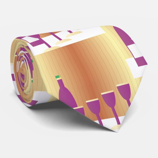 Seder Matza en wijn Stropdas (Opgerold)