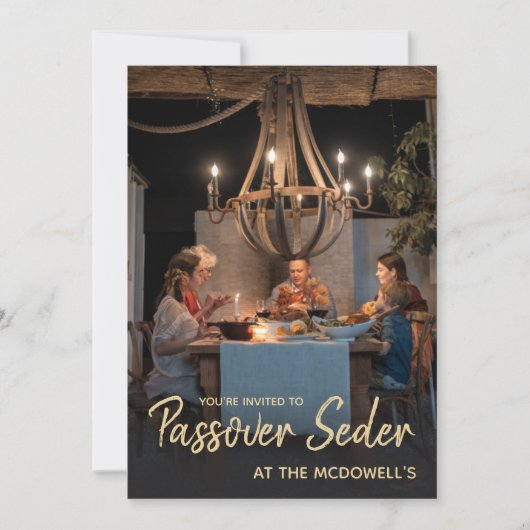 Seder Uitnodiging Sjabloon voor Familie Foto Pesac (Voorkant)