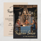 Seder Uitnodiging Sjabloon voor Familie Foto Pesac (Voorkant / Achterkant)