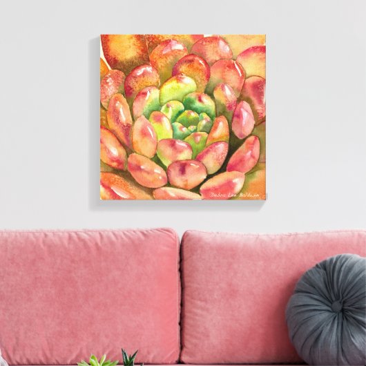 Sedeveria 'Pink Ruby' van Debra Lee Baldwin Canvas Afdruk (Insitu (Woonkamer))