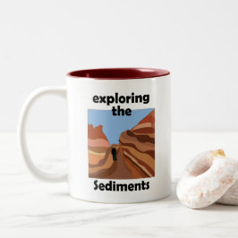 Sedimentair gesteente Verkennen van de sedimenten Tweekleurige Koffiemok
