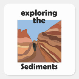 Sedimentair gesteente Verkennen van de sedimenten Vierkante Sticker