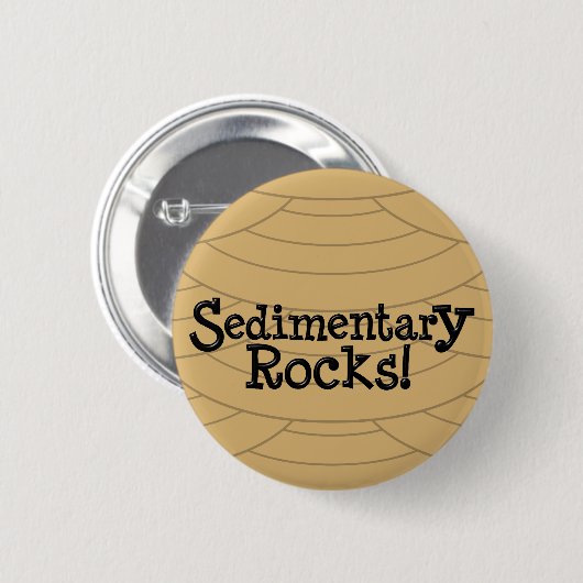 Sedimentaire gesteenten! ronde button 5,7 cm (Voorkant /achterkant)