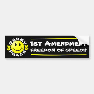 Sedmy Peace 1st Amendment Freedom of Speech Bright Bumpersticker
