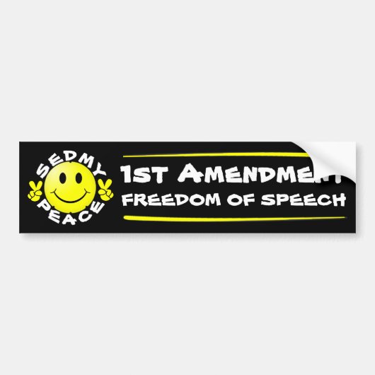 Sedmy Peace 1st Amendment Freedom of Speech Bright Bumpersticker (Voorkant)