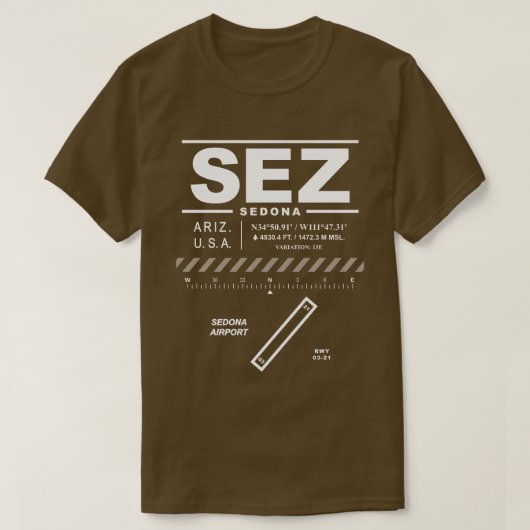 Sedona Airport SEZ T-shirt (Design voorkant)