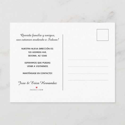 Sedona Anuncio de Mudanza Briefkaart (Achterkant)