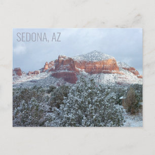 Sedona Arizona Bedekt met Sneeuw Winter Briefkaart