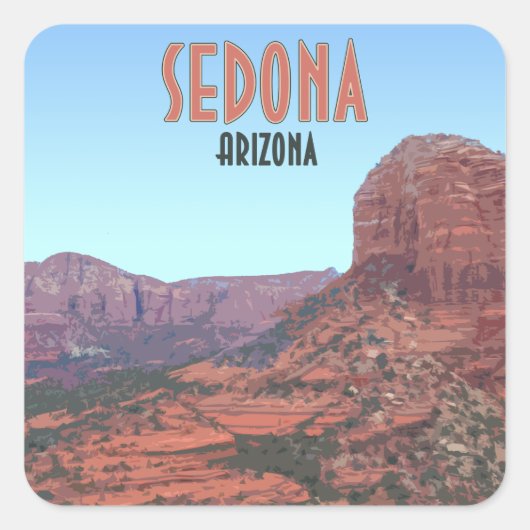 Sedona Arizona Bell Rock Canyon  Vierkante Sticker (Voorkant)