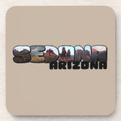 Sedona Arizona Big Letter - Uitzicht in bergen Bier Onderzetter (Voorkant)