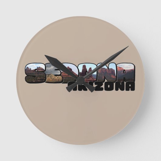 Sedona Arizona Big Letter - Uitzicht in bergen Ronde Klok (Voorkant)