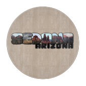 Sedona Arizona Big Letter - Uitzicht in bergen Snijplank (Voorkant)