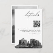 Sedona Arizona Bruiloft Moderne Details QR Code Informatiekaartje (Voorkant / Achterkant)