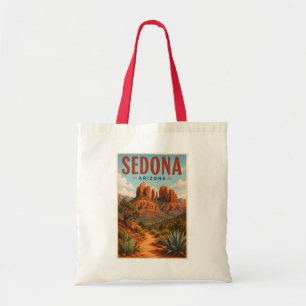 Sedona Arizona Cathedral Rock Illustratie Reizen Tote Bag